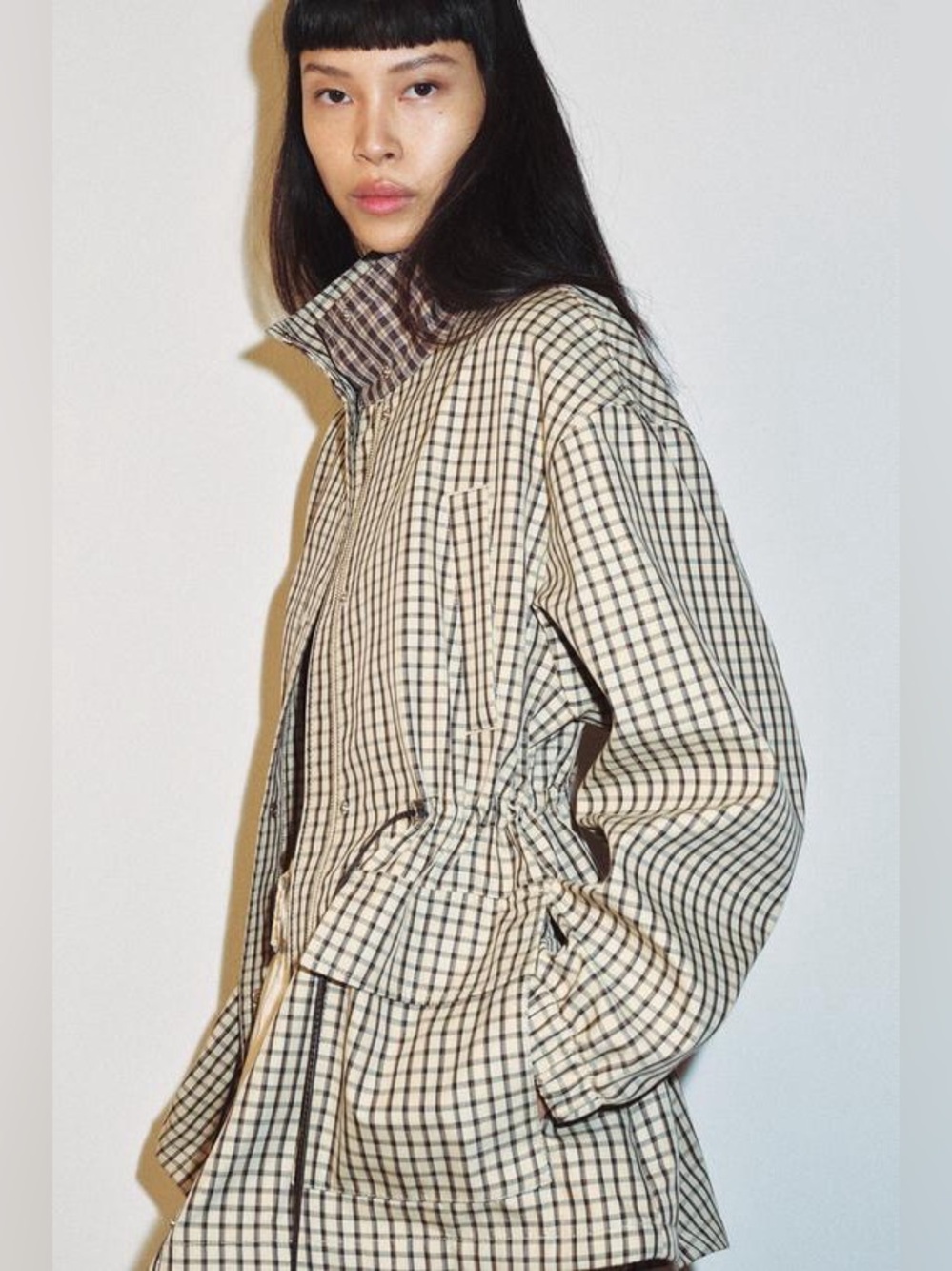 ZARA ✨VIRAL✨Check High-Neck Jacket - Picture 6 of 14